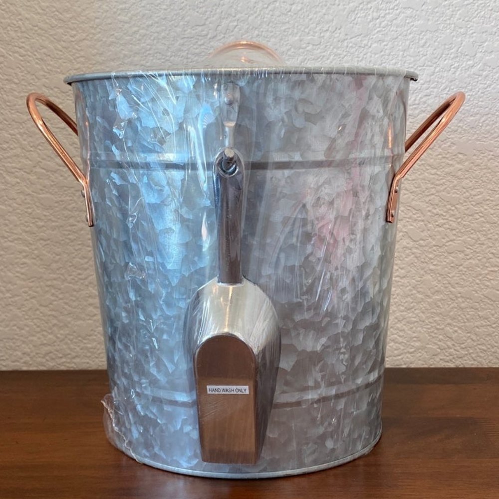 World Market Silver Colored Galvanized Ice Bucket